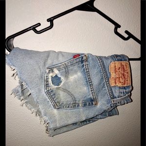 Levi’s denim distressed shorts